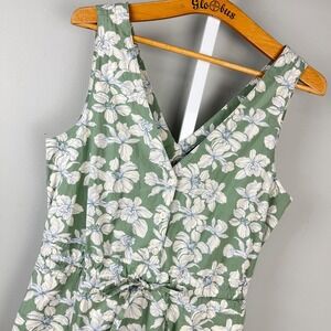 GAP Midi Handkerchief Dress Womens S Sage Green Floral Sleeveless New NWT